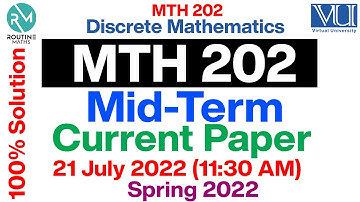 MTH202 Midterm Currently 2022 Exam Spring Semester With Solution and Explanation #mth202midterm2022