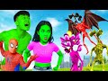 Hulk, She-Hulk, SuperHeros Vs Siren Head Fly, Light Head  - BigGreenTV