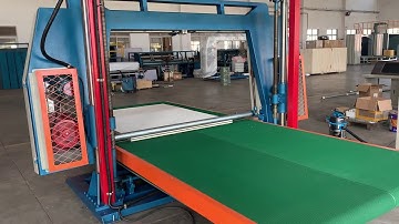 Computerized horizontal latex foam cutting machine with rolling _ Softlife Machinery