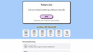 Details  Minute Cryptic — 9 September 2026 | Cat on a leash locked up without a key (6) Guide