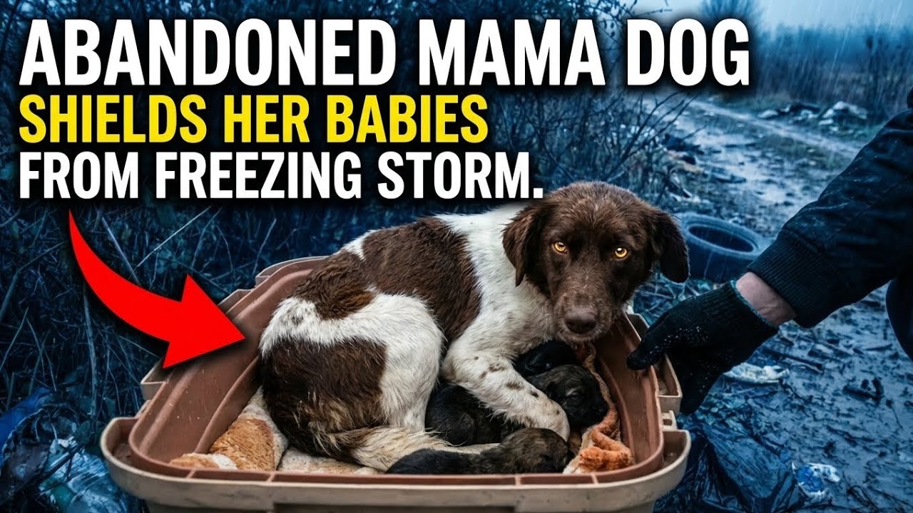 Abandoned Mama Dog Shields Her Babies From Freezing Storm | Miracle Transformation