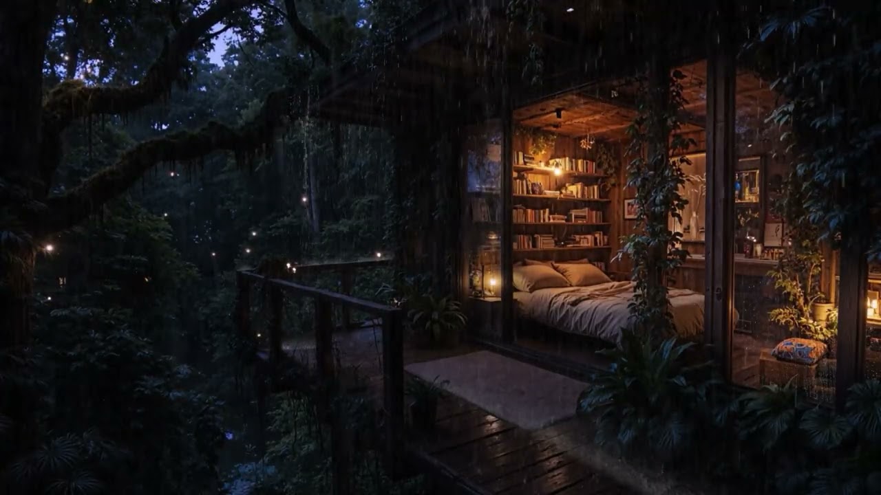 Gentle Rain at a Candlelit Attic Window 🕯️🌧️ | Vintage Dark Ambience (No Ads – 4K)