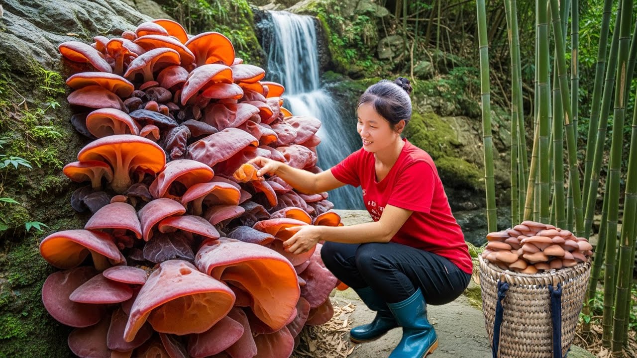 Harvest Many Wood Ear Mushroom on the Cliff Goes to market sell | Susan Daily Life