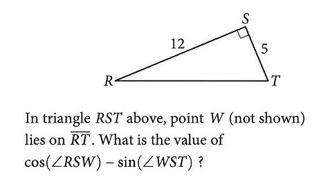 SAT Math Trig Problem! Sin - Cos (Answer and Explanation)