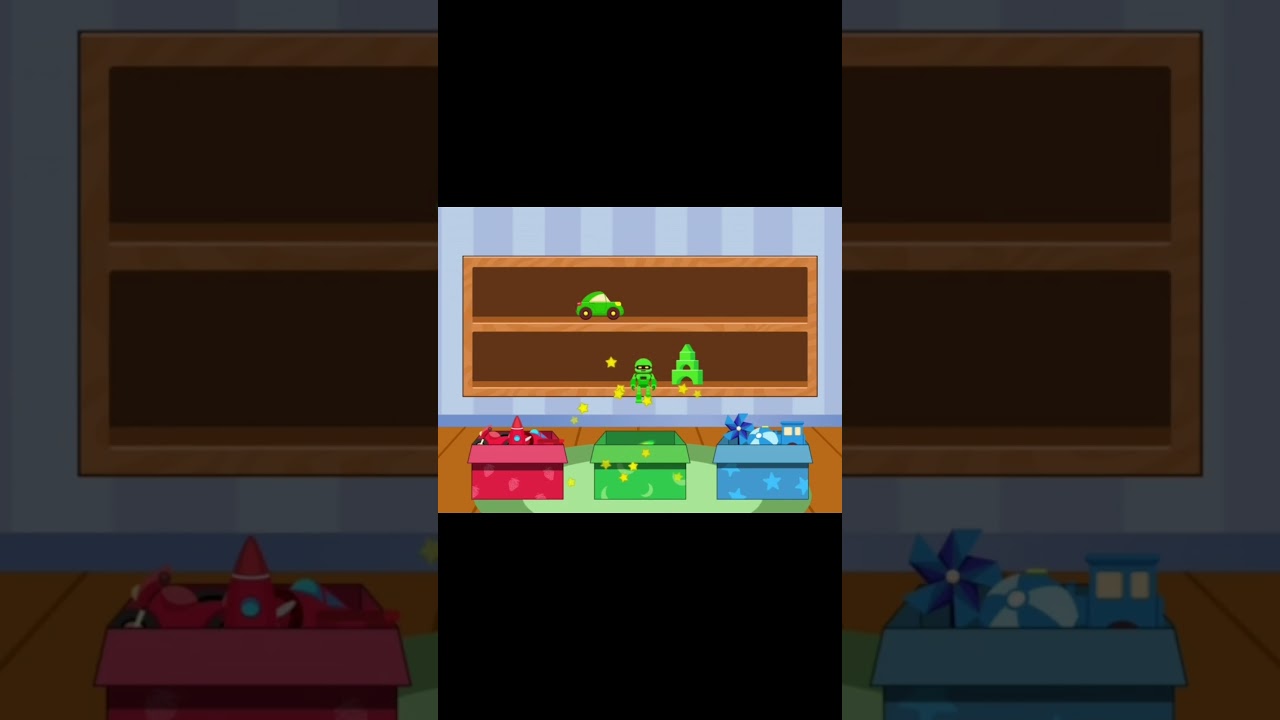 Matching the green toys 