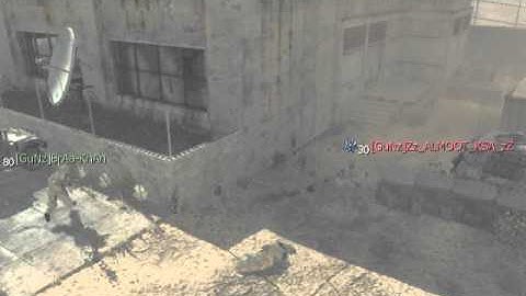 MW3 - jump shot NO scope over the wall head shot sniper kill