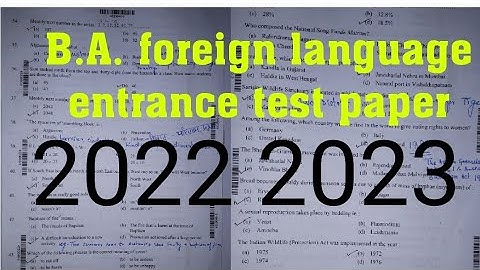 AMU B.A. Foreign language Admission test paper l ba foreign language entrance exam 2022 2023 l ba e
