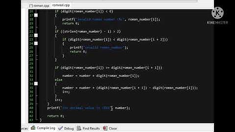 how to convert roman digit to decimal digit in c language program coading