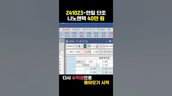 나노엔텍 10월23일 매일 월세 버는 남자 #주식 #shorts