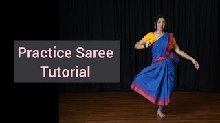 Practice saree draping tutorial for Bharatanatyam Practice/ How to tie practice saree easy method.