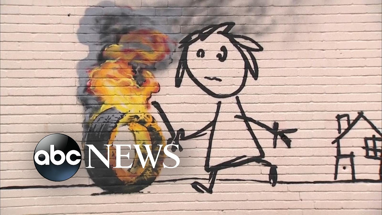 Banksy Surprises School Kids With Mural - YouTube