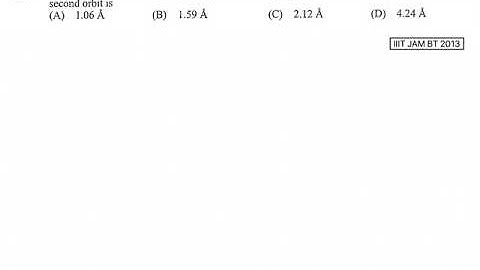 Atomic structure | Problem 2 | IIT JAM BT 2013 solved | Qs. no. 45
