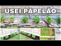 Fazendo canteiro para plantas - usei papelão