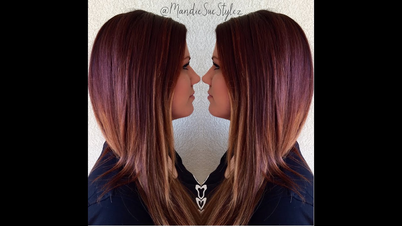 Redken Blurring Auburn Red Hair With Olaplex YouTube