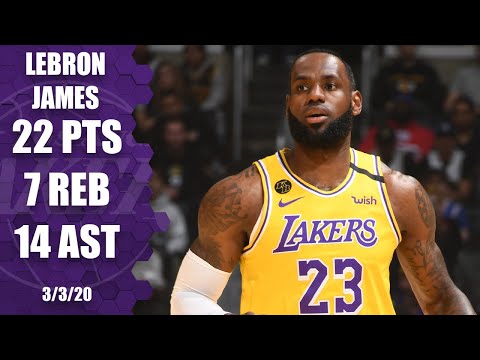 LeBron James drains shot from logo, with double-double in Lakers vs. 76ers | 2019-20 NBA Highlights