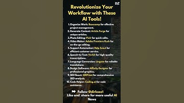 AI Tools to revolutionize your workflow!