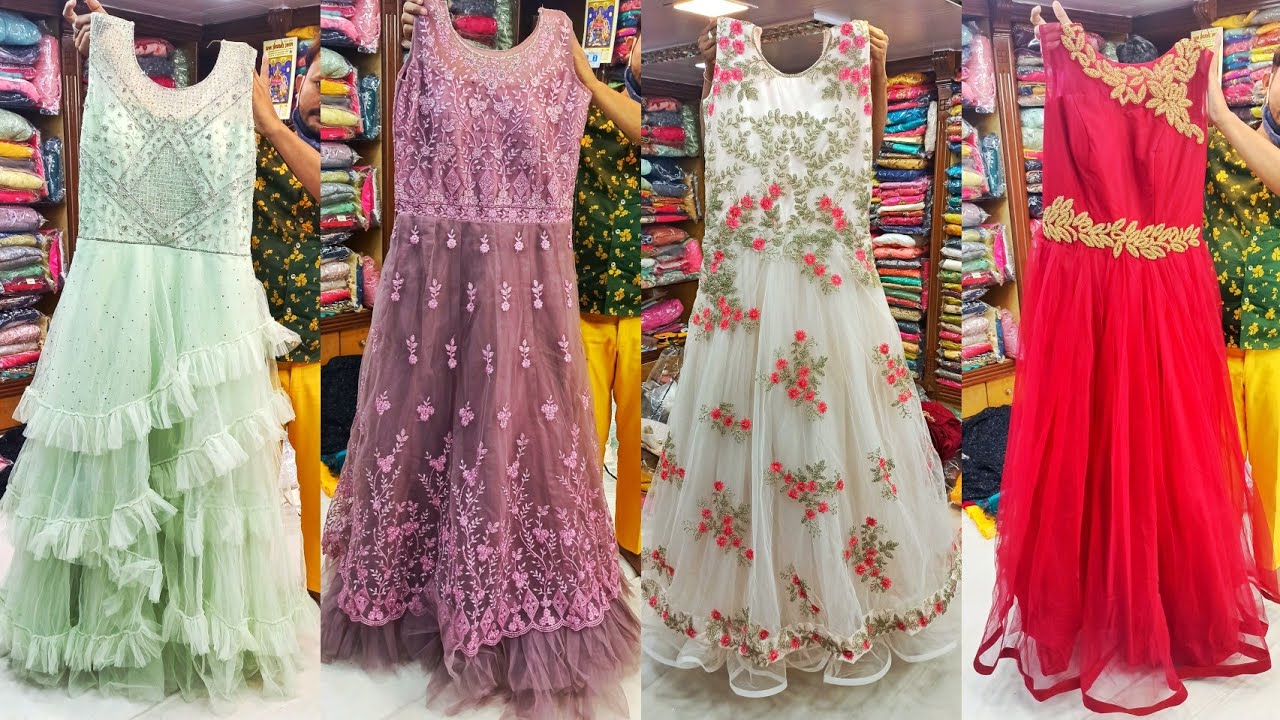 chickpet Bangalore party wear gowns||Xxl size available||Single piece  courier available - YouTube