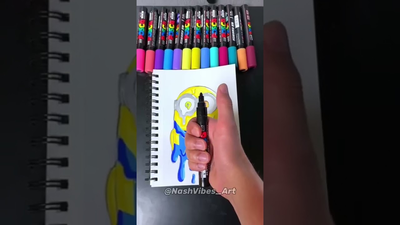 Drawing Minions Using Posca Markers! The Rise Of Gru! (#Shorts) 