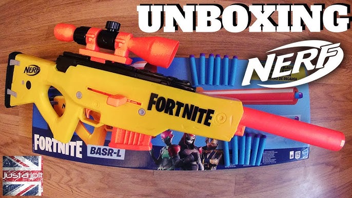 NERF Fortnite BASR-R Bolt Action Blaster -- Includes 3 Bush Targets,  Removable Scope, Removable 6-Dart Clip, 6 Official Elite Darts (  Exclusive)