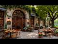 Elegant Courtyard Café Jazz ☕ Cozy Library Ambience for Relaxation, Study & Deep Focus