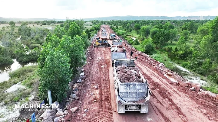 Starting New Project Huge Trucks Capable Transporting Massive Stone Dumping For Dozer Pushing