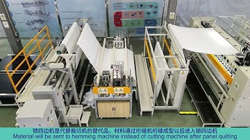 GetonAgain 1500/2000rpm multi needle quilting+4 sides hemming machine+4 side tape banding line
