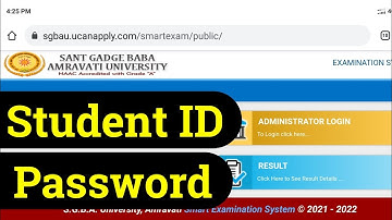 SGBAU exam form Student ID And Password | sant gadge baba amravati university exam form forget ID
