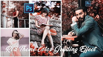Red Theme Color Grading Effect in Photoshop | Photo Effects + [FREE ACTION FILE] | Hamza Guro