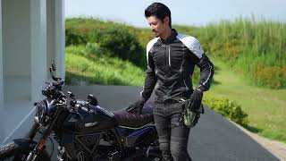 災害級の暑さに、紫外線遮蔽率95.7%のプロテクションジャケット JK-1463 新色のBlack Light Greyバイク乗車に適したパターンとフルプロテクション装備