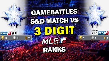 LAST MAP VS 3 DIGIT MLG RANKS | GAMEBATTLES S&D MATCH