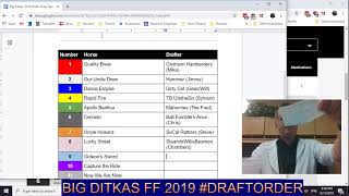 BigDitkasFantasyFootball Draft Order Draw 2019