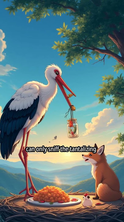 Fox And The Stork #short #fox #story #fabelanak #cartoon #cerpen
