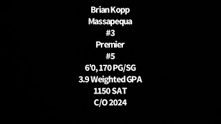 Brian Kopp Class of 2024 Full Highlights Recruiting Tape