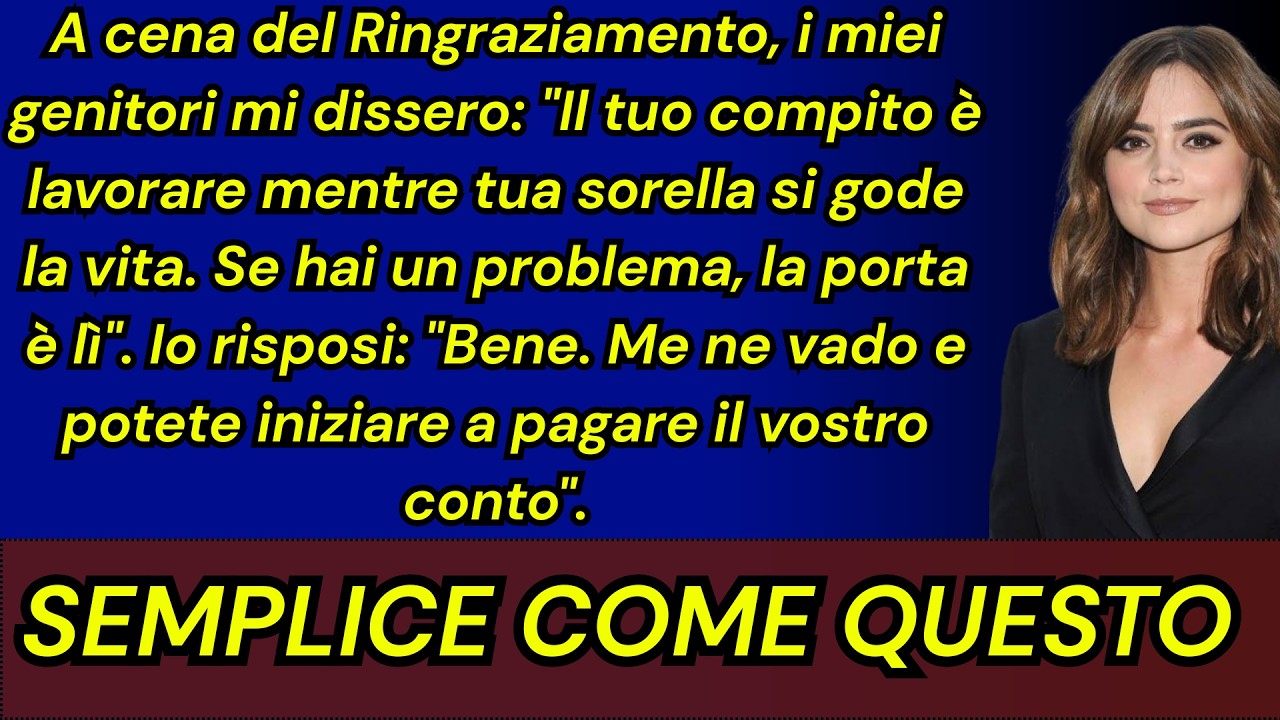 Avevo appena finito un turno di diciotto ore in ospedale quando mia madre mi disse: «Tu lavori mentre tua sorella si gode la vita. Non ti va bene? Vattene.» Ero seduta alla stessa tavola della...