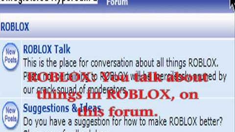 ROBLOX Tutorial August 2009: How to use the forums