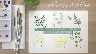 All the watercolour leaves you'll ever need (in miniature too!)