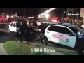 Barricaded man jumps from his burning apartment in Van Nuys, California.