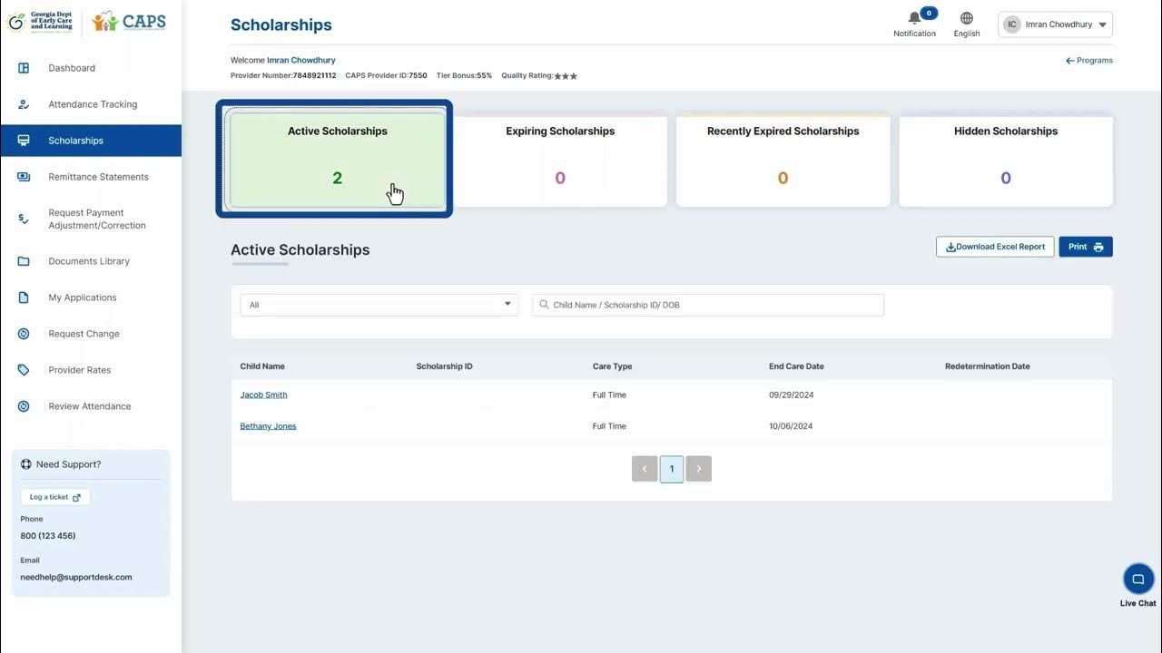 Viewing a CAPS Scholarship in GACAPS YouTube