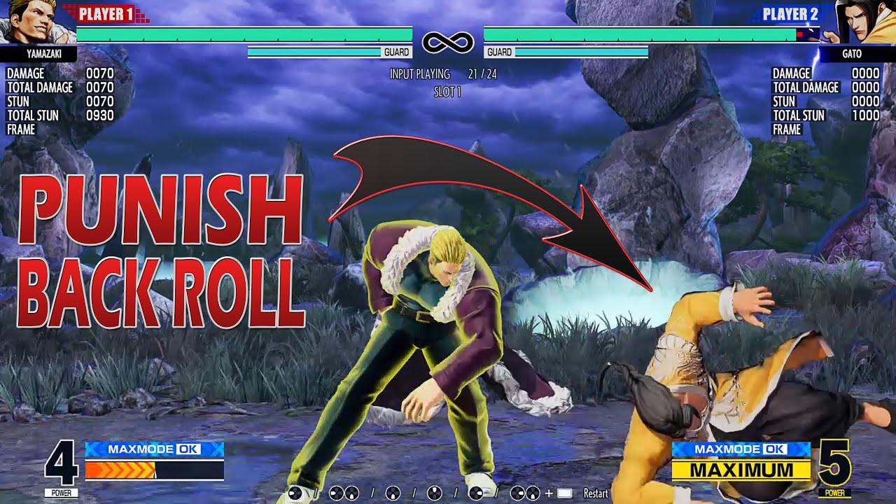 KOF XV: Yamazki - Punish Wakeup Back Roll !