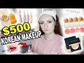 $500 FULL FACE OF KOREAN MAKEUP!! | Pony Effect, Holika Holika, Tony Moly, Etude House & More!