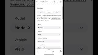 Lease Payment vs Financing Payment on 2022 Tesla Model X Plaid #shorts