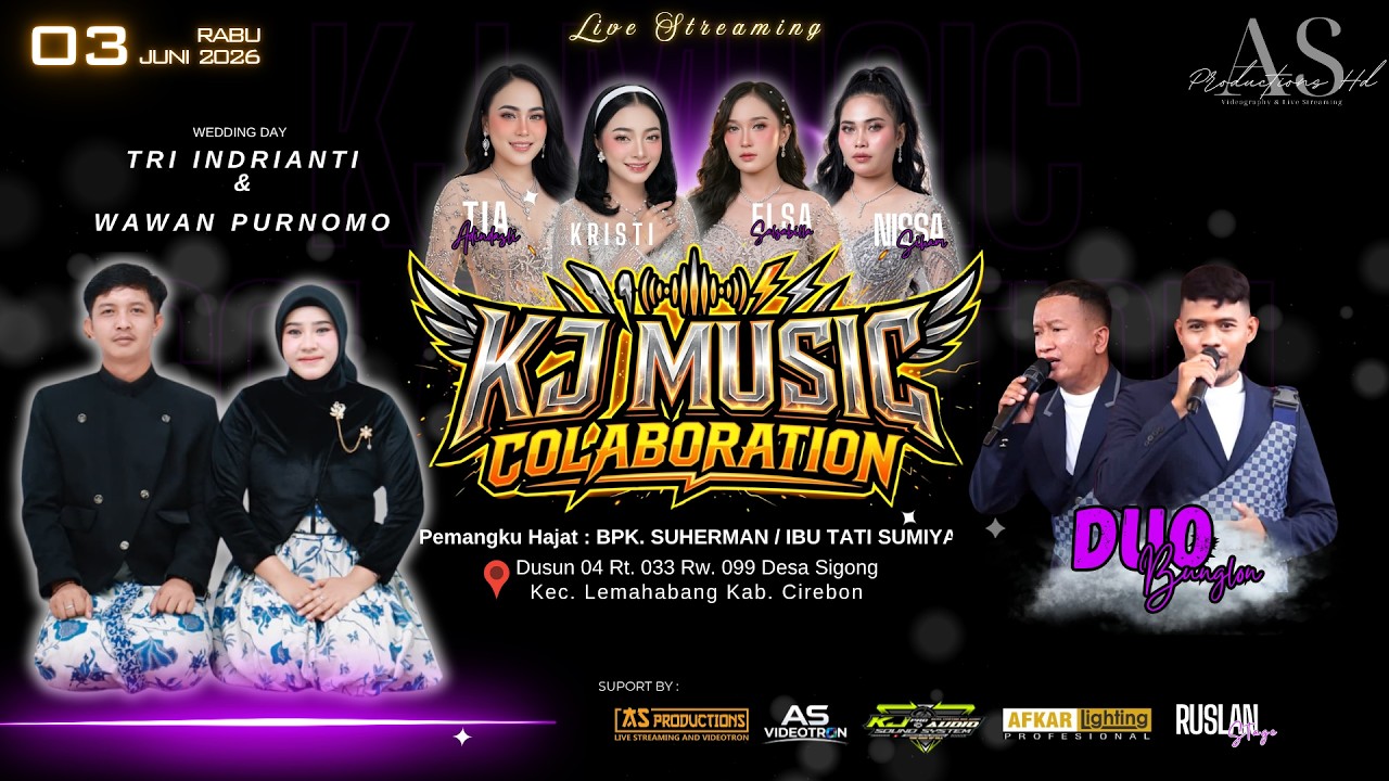 Παρακολούθηση 🔴Live Streaming Pagi " KJ MUSIC " | Wedding : TRI INDRIANTI & WAWAN | Sigong, 03 Juni 2026 στο YouTube Παρακολούθηση 🔴Live Streaming Pagi " KJ MUSIC " | Wedding : TRI INDRIANTI & WAWAN | Sigong, 03 Juni 2026 στο YouTube