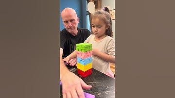 🌈CUTE Girls Playing The Ultimate Jenga Move! Educational Game for Kids #jenga #game #educational