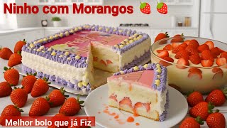 Preparei O Bolo De Aniversário Da Minha Filha E Ficou Perfeito Ninho Com Morango