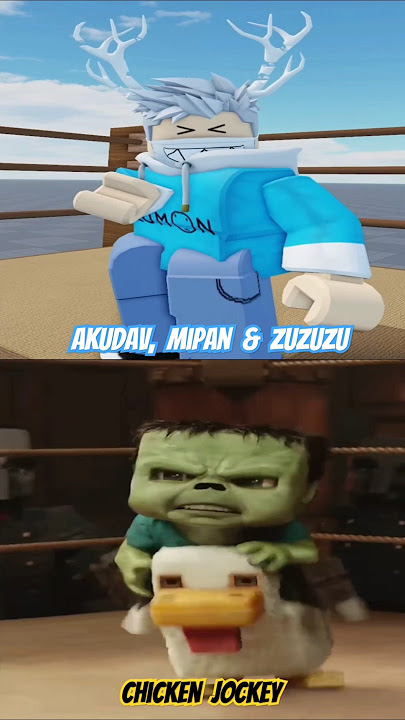 Akudav, Mipan & Zuzuzu | Chicken Jockey #roblox #shorts #chickenjockey #minecraftmovie