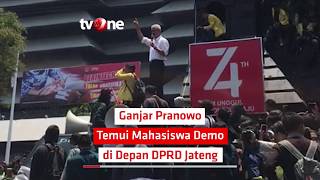 Ganjar Pranowo Temui Mahasiswa Demo di Depan DPRD Jateng