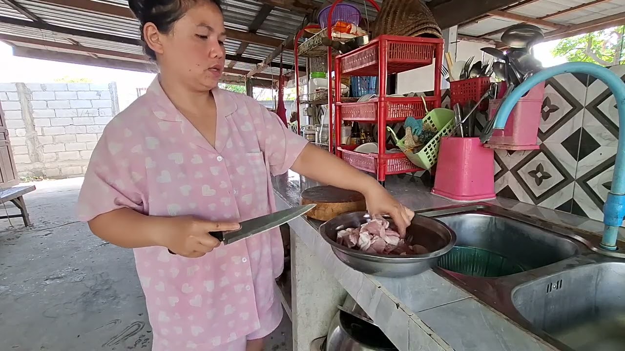 ทำเนื้อแดดเดียว เก็บไว้ให้ลูกกิน#บนไปนำ