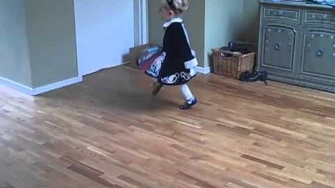 AMs 1st irish dance in new dress age 3