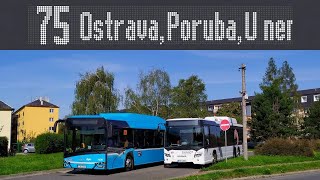 Řetězec hlášení linky 75: Hlučín,sídl.OKD - Ostrava,Poruba,U nemocnice | ČSAD Havířov (by Transdev)