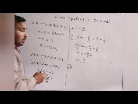 class 8th linear equation in one variable - YouTube